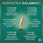 Histamine Block Flavonoids Supplements - Quercetin, Nettle, Atermesia Natural Source Flavonoids - Seasonal Allergy Balance Supplements Histamine Blocker - 120 Homeopathic Allergy Relief D-Hist Caps