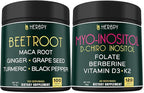 Bundle 6in1 Beet Root Supplements 100 Count & 6in1 Myo-inositol & D-Chiro Inositol Supplement for Women 120 Count - for Immune, Heart Health & Overall Health