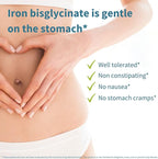 Igennus Clean Iron Bisglycinate 20mg, Vitamin C, 6 Month Supply, Gentle Chelated High Absorption Formula & Targeted Release Ferrous Bisglycinate for Women and Men, One Daily, Vegan, 180 Tablets