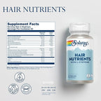 SOLARAY Hair Nutrients with L-Cysteine - Hair Vitamins with Biotin for Hair Growth Support - Hair Skin and Nails Vitamins for Women and Men - Lab Verified, 60-Day Guarantee - 30 Servings, 60 VegCaps