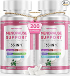 Menopause Supplements For Women, 400mg Black Cohosh & 200mg DIM for Hot Flashes, Night Sweats Relief & Hormone Balance, 35-in-1 with Probiotics, Ashwagandha & Red Clover, 200 Capsules/100-Day Supply