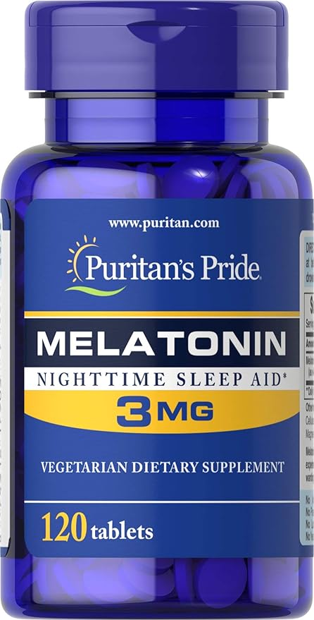 Puritans Pride Melatonin 3 Mg Tablets, 120 Count