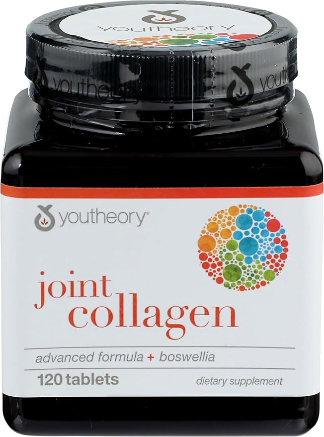 Youtheory Joint Collagen Advanced - Contains Undenatured Type II Collagen & Herbal Ingredients - Contains Bovine Source - Shellfish Free - 120 Tablets (60-Day Supply)