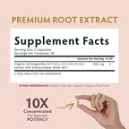 TRIBE ORGANICS Vegan Ashwagandha KSM 66 Pure Organic Root Powder Extract Ayurvedic Supplement - Focus Mood Support Increase Energy Strength 600mg of Natural KSM66 for Superior Absorption - 60 Capsules