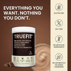 TrueFit High Fiber Protein Powder, Grass-Fed Whey Meal Replacement Shake with Prebiotics, Probiotics, & Organic Superfoods, Keto Friendly, Gluten Free