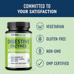 Digestive Enzymes 400MG with Probiotics for Digestive Health & Bloating Relief for Women & Men | Enzyme Blend with Probiotic Strains, Anti Bloating Supplement for Women & Men | Non-GMO Vegetarian 60ct