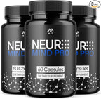 (3 Pack) Neuro Mind Pro Capsules, Official NeuroMind Pro Brain Health Pills with All Natural Ingredients, Optimal Brain Health & Wellness Supplement with Premium Vitamins for Women & Men(180 Capsules)