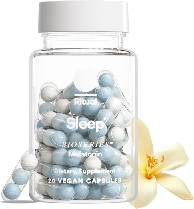 Ritual Sleep Melatonin 5mg - Sleep Aid Supplement - BioSeries Time Released Capsules Designed for All Night* Sleep Support for Adults - Vegan - Drug-Free - Vanilla - 20 Capsules - 20 Servings