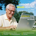 Eye + Brain Supplements for Memory and Focus, Lutein 40mg, Zeaxanthin, Astaxanthin, Bilberry, Lion’s Mane, Bacopa Monnieri, Ginkgo Biloba, 14 in 1 Eye Vitamins for Adults & Seniors 120 Capsules