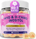 Myo-Inositol & D-Chiro Inositol, Hormone Balance for Women | Sugar Free Inositol Gummies w/ Omega 3, MTHF Folate, Vitamin D3, B12, Magnesium & Zinc for Ovarian Health, Ideal 40:1 Ratio, Vegan, 60 Cts