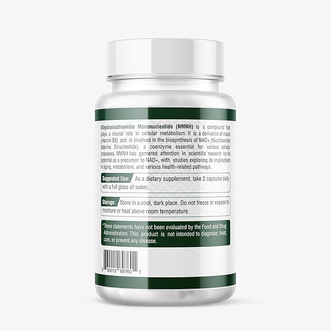 Uthpeak NMNH NAD Supplement 250mg - Recommended Dose for Healthy Aging, a Memory Focus Supplement for Cognitive Function Support (60 Capsules) - Alternative to NR, NAD, Quercetin and Fisetin