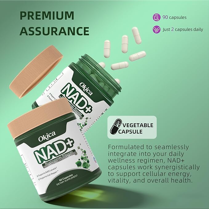 NAD+ Supplement with Nicotinamide Riboside & Resveratrol 1000mg - NAD Resveratrol Supplement for Men and Women - NMN Alternative Anti-Aging, Cellular Energy - 90 Caps