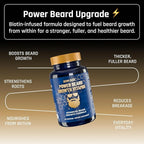 Derm Dude Power Beard Growth Vitamins for Men | With Biotin 10K MCG, Zinc B12 Saw Palmetto & Keratin for Healthier Thicker Fuller & Stronger Facial Hair | Restore Hair Breakage & Thinning, 60 Capsules