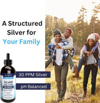 Alkaline Structured Silver Liquid 30ppm - Advanced Immune Support Liquid Drops - Extra Strength Colloidal Silver Mineral Supplements - Made in USA (4 oz)