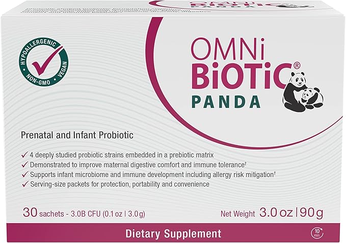 OMNi BiOTiC Panda - Probiotic for Mom and Baby - Prenatal and Infant Probiotic – Gut Health & Immune System Support – Vegan and Hypoallergenic - Non-GMO (1 Pack)
