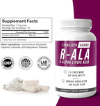 NERVE RENEW R-ALA Stabilized R Alpha Lipoic Acid 600mg Nerve Support Supplement 60 Capsules