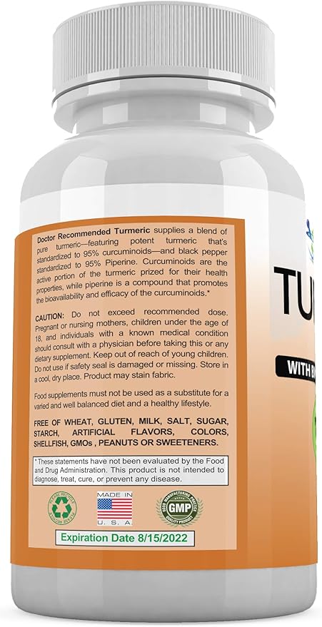 Turmeric Curcumin with Bioperine - 360 Veggie Capsules - 2250mg 95% Curcuminoids with Black Pepper Supplement and Triphala (Pack of 2)