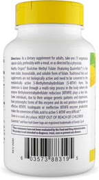 Healthy Origins Methyl Folate 800 mcg, 120 Veggie Capsules, Quatrefolic (6S)-5-Methyltetrahydrofolate, Active MTHFR Form Supports Prenatal, Brain & Heart Health, B9 Supplement - 4 Month Supply