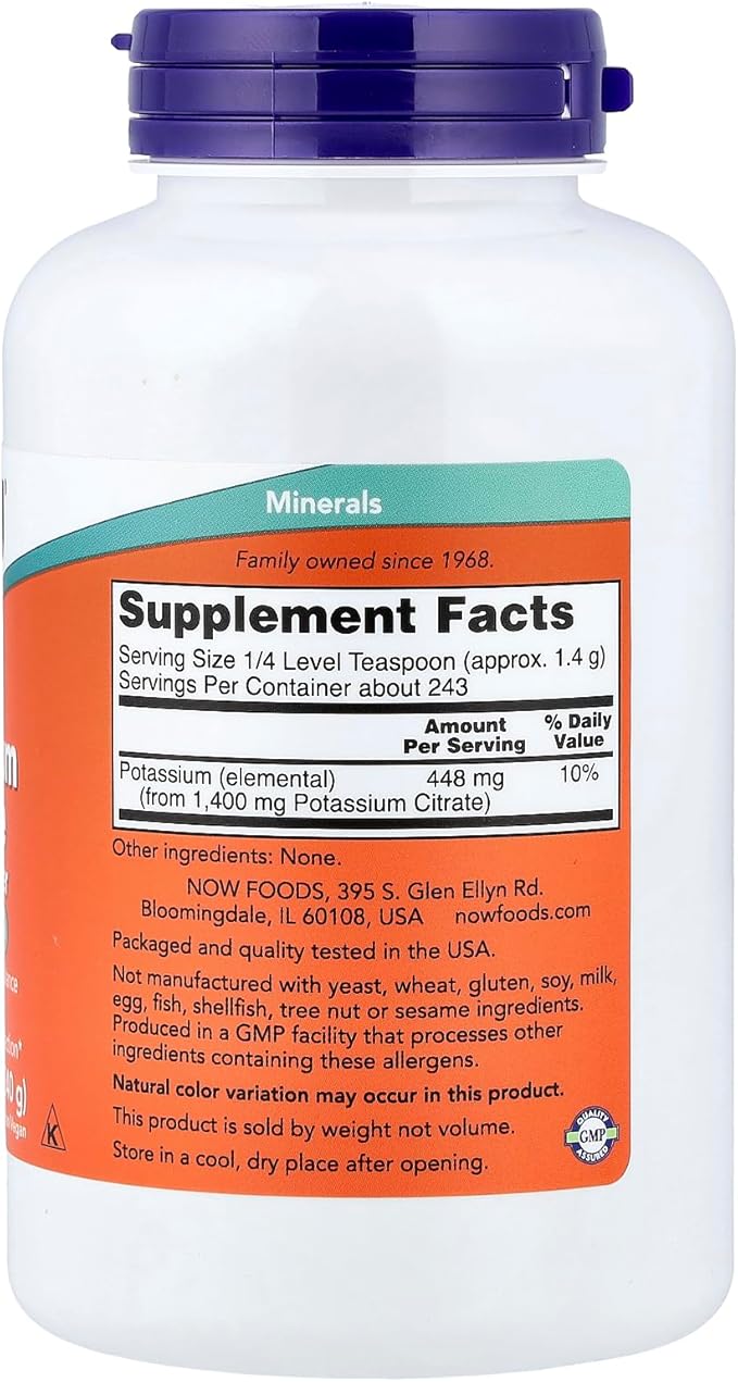 Now Foods Potassium Citrate Powder 12 Ounce, 12.0 Ounce