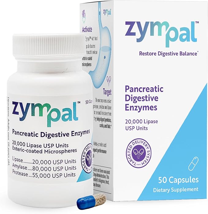 Pancreatic Digestive Enzymes 20,000 Lipase USP Units – High-Potency Pancreatic Digestive Enzyme Supplement for Gas, Bloating & Indigestion Relief–Gut Health & Nutrient Absorption – 50 Capsules