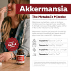 AK-Postbio: Akkermansia Probiotic 30 Billion TFU - Max Strength, Clinically Validated Dose & Patented Strain - Superior Pasteurized Form, Highest Absorption, Delivery - GLP-1 Probiotic - 30 Servings