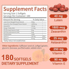 Lutein and Zeaxanthin Supplement Softgels: Eye Vitamins and Supplements with Vitamins C, E, Omega 3, Lutein & Zeaxanthin for Improving Vision and Relieving Eye Fatigue