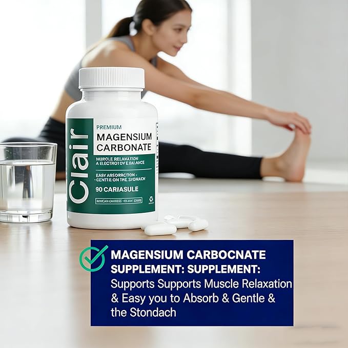Clair Magnesio Premium Supplement, Premium Magnesium Glycinate, Non-GMO Ingredients, Daily Routine, Vegan-Friendly 90 Capsules