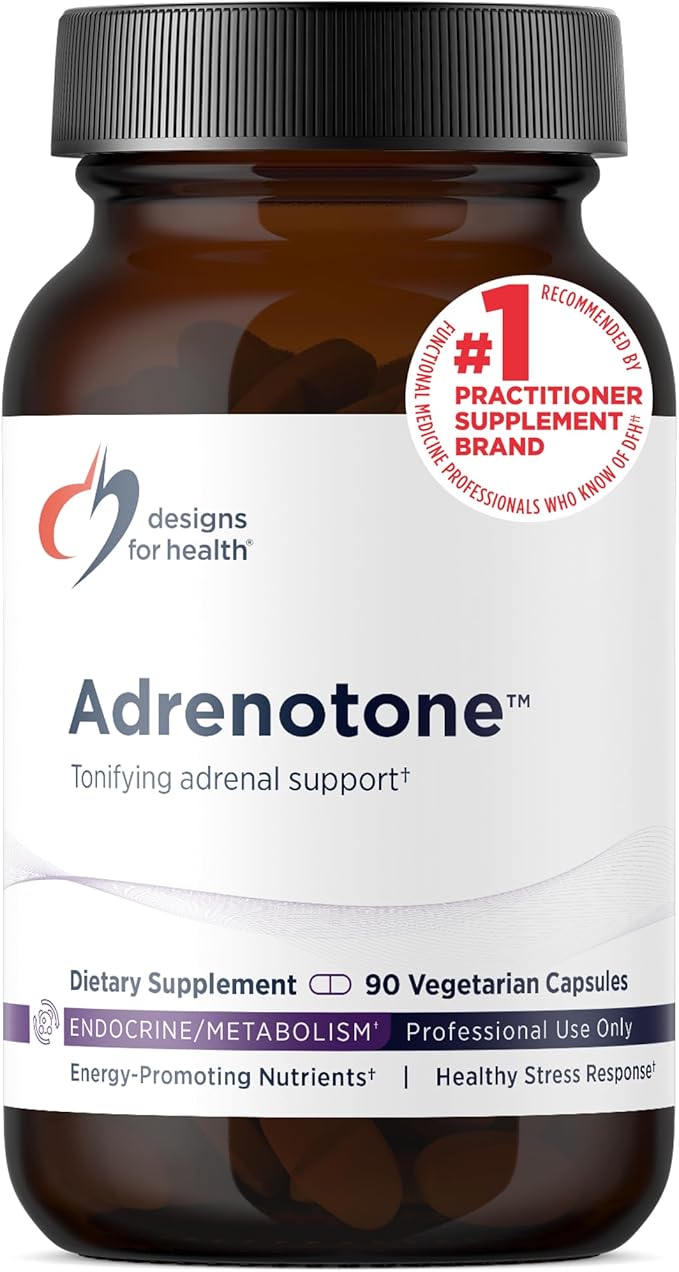 Designs for Health Adrenotone - Adrenal Support Supplement with Rhodiola Rosea, Ashwagandha, Vitamins B6, B2 + B5 - Designed to Support Adrenals + Healthy Cortisol Levels (90 Capsules)