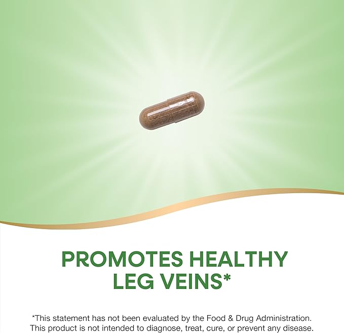 Nature's Way Horse Chestnut Extract, Premium Extract, Promotes Healthy Leg Veins*, 250 mg per Serving, Vegan, 90 Capsules (Packaging May Vary) (Pack of 2)