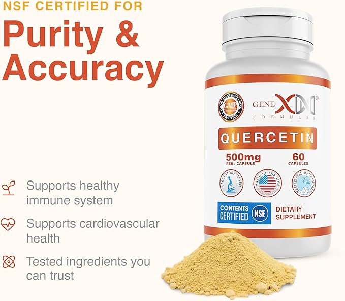 Genex Formulas Quercetin 500mg (60 Capsules) Non-GMO, Gluten-Free (3 Pack)