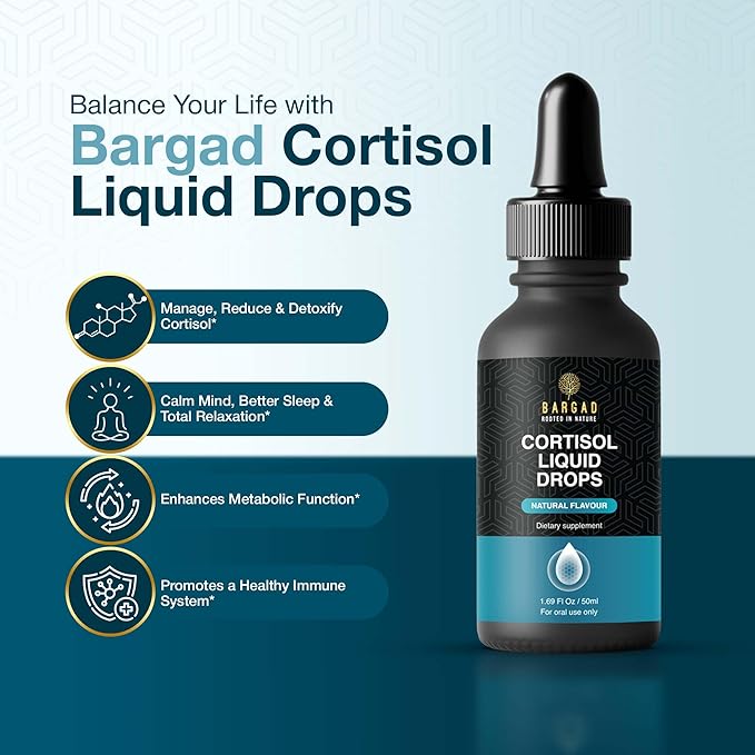 Cortisol Drops – Natural Herbal Liquid Supplement for Daily Stress Support, Mood Balance & Adrenal Health – Calming Botanical Extracts – Alcohol-Free Formula – 2 fl oz