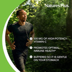 NaturesPlus Orange Juice Chewable Vitamin C - 500 mg, 90 Tablets - High Potency Immune & Vascular Health Support Supplement, Antioxidant - Gentle On Stomach - Vegetarian, Gluten-Free - 90 Servings