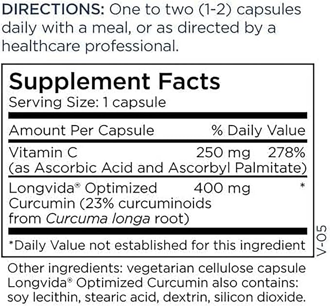 Metabolic Maintenance Curcumin + C - Turmeric Curcumin Supplement with Vitamin C + Black Pepper for Absorption, Rich in Curcuminoids for Antioxidant + Immune Support, Gluten Free - 60 Capsules