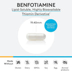 XYMOGEN Benfotiamine 300 mg - Bioavailable Thiamine B1 Derivative for Cellular Metabolic & Nerve Support* - Non-GMO, Gluten-Free, Vegan - 120 Capsules