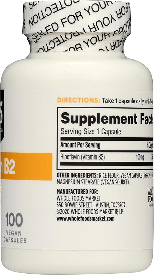 365 by Whole Foods Market Vitamin B2 100mg, 100 CT