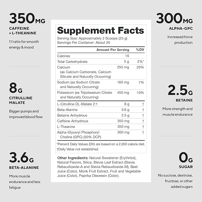 LEGION Pulse Pre Workout - All Natural Nitric Oxide Preworkout Drink to Boost Energy, Creatine Free, Naturally Sweetened, Beta Alanine, Citrulline, Alpha GPC (Strawberry Kiwi)