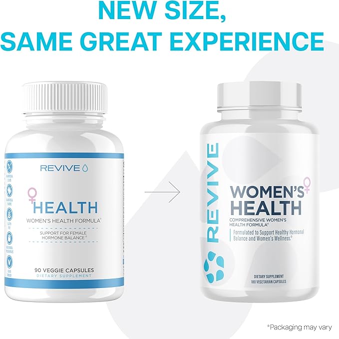 Revive MD Hormone Balance for Women – Hormone Support Supplement w/Myo-Inositol, Chaste Berry, DIM, Vitamins C & E, Evening Primrose Oil – Health & Hormonal Balance (180 Capsules, 30 Servings)