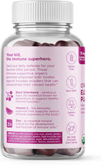 Hyland's Kids Organic Elderberry Plus Gummies, Organic Black Elderberry with ZINC and Vitamin C, Immune Support for Children, 48 Vegan Gummies