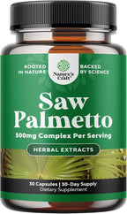 Extra Strength Saw Palmetto Extract - Advanced Herbal Complex for Hair Health and Urinary Support with Plant Sterols & Flavonoids - Potent Herbal Supplement with 500mg per Serving - 30 Count