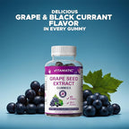 Vitamatic Grape Seed Extract Gummies – Plant-Based Botanical Extract – Natural Grape & Black Currant Flavor – Vegan, Non-GMO – Herbal Supplement – 60 Gummies - 2 Pack