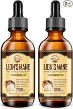 Nature's live Lions Mane Supplement, Liquid Mushroom Extract Drops, 8 Mushrooms Complex for Immune System, Memory, Focus Boost, Mushroom Supplement with Lion's Mane, Cordyceps, Reishi, Vegan, 2 Pack