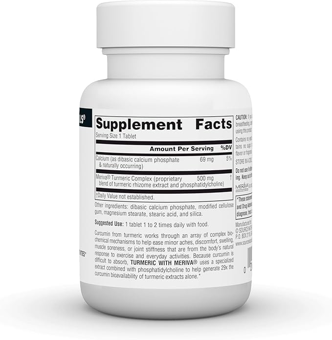 Source Naturals Turmeric with Meriva, Eases Discomfort from Everyday Activities* - 500mg, 30 Tablets