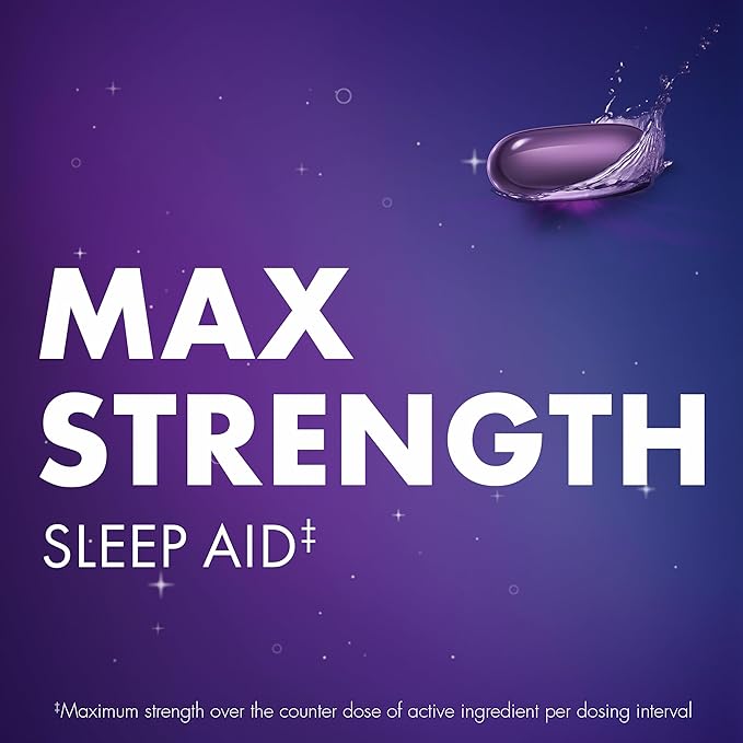 ZzzQuil LiquiCap Sleep Aid, Diphenhydramine 25mg HCl, Sleep Aids for Adults, Nighttime Sleep Aid, 72 LiquiCaps