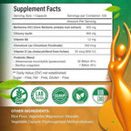 FloraBliss Natural Support Formula | Include Akkermansia, Bacillus coagulans, Chicory Inulin, Berberine - with Vitamin D & B2 | 120 Cap | Vegan, Non - GMO, Gluten Free