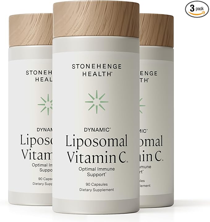 Stonehenge Health Dynamic Liposomal Vitamin C 1500mg - 90 Capsules - Advanced Formula - Phospholipids, Non-GMO Sunflower, Supports Healthy Immune System, Collagen Synthesis & Brain Health (3 Pack)