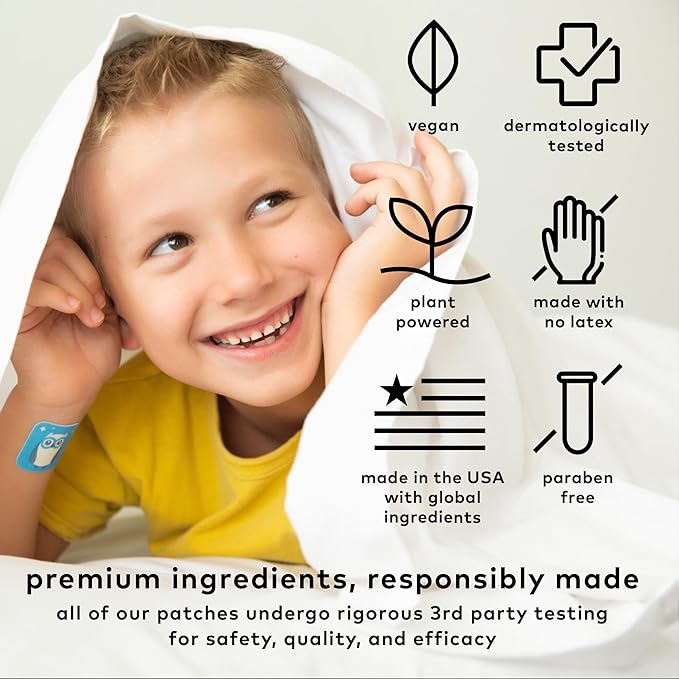 The Good Patch Nite Owl Patch, Natural Sleep Patch Support for Kid Bedtime with Tart Cherry, Chamomile, and Skullcap, Plant Powered, Sustained Release (24 Total Patches)
