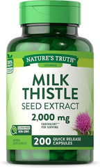 Nature's Truth Milk Thistle Supplement | 200 Capsules | Non-GMO and Gluten Free Seed Extract | Silymarin Marianum