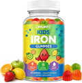 Iron Gummies for Kids & Teens, Kids Multivitamin with Iron Supplement, Calcium, Folate, Zinc, Prebiotic - for Blood Builder & Energy Support, Iron Deficiency - Vegan & Non-GMO - Mixed Fruits Flavor