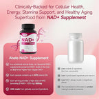 NAD Supplement with PQQ, Vitamin B6, L-Ergothioneine, and NMNH Supplement - for Cellular Health, Energy Support and Healthy Aging for Women & Men - Vegetarian, Non-GMO, Gluten Free- 270 Capsules