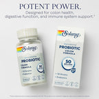 SOLARAY Mycrobiome Probiotic Colon Formula, Vegan, Digestive Function, Colon Health, and Immune System Support, 50 Billion CFU, 18 Strains, Prebiotic Inulin, 60-Day Guarantee, 30 Servings, 30 VegCaps